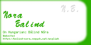 nora balind business card